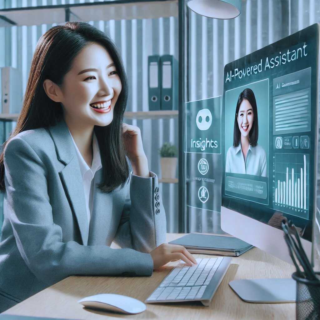 Person working with AI assistant interface